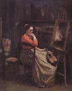 Jean Baptiste Camille  Corot L'atelier (mk11) France oil painting artist